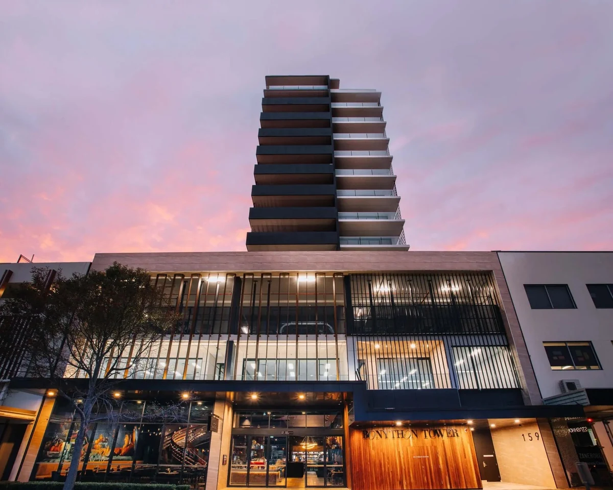 Bonython Tower in Gosford at sunset, near MindSure Psychology's Central Coast practice